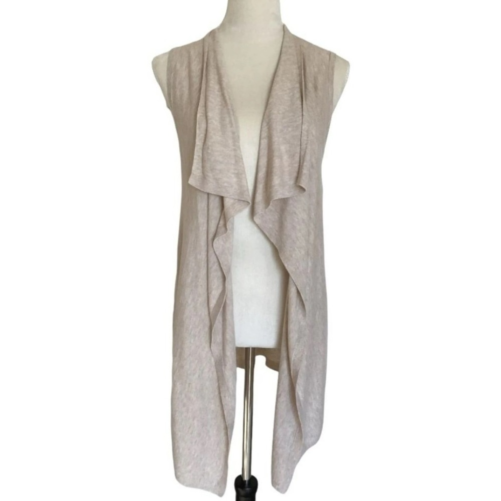 Ann Taylor Flowy Beige Sleeveless Cardigan